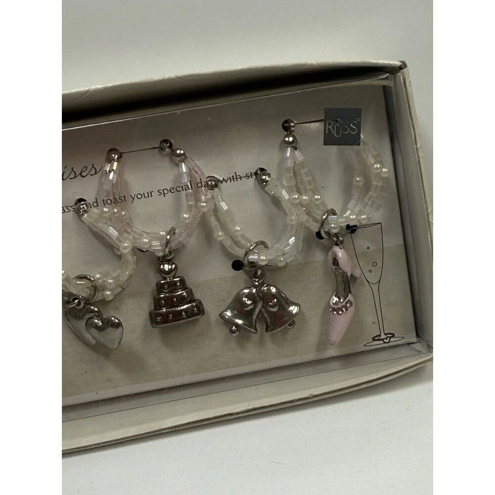 Russ White Lace And Promises Wedding Glass Charms Set Of 6 New